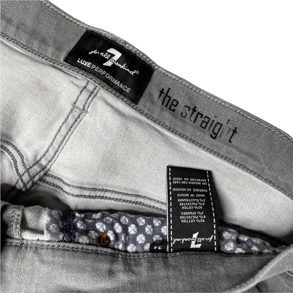 Seven 7 For All Mankind Gray Straight Leg Jean's Mens Size 34 (Measures 35x28.5) - Picture 6 of 6
